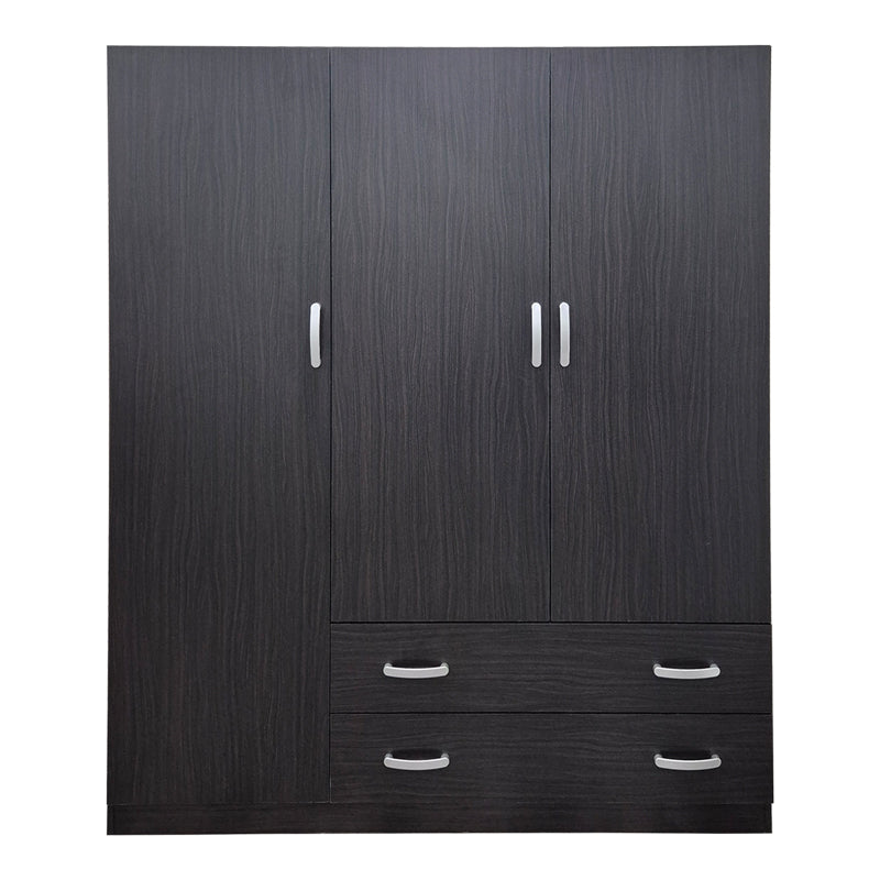 Dulap de haine Three-leaf wardrobe cu 2 drawers Alvia, wenge, 150x51x180cm - WENGE
