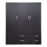 Dulap de haine Three-leaf wardrobe cu 2 drawers Alvia, wenge, 150x51x180cm - WENGE
