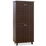 Dulap de pantofi Mantam 4 usi, 24 - 30 de perechi, Sonoma - Nuc, 78x40x170 cm - Nuc