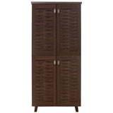 Dulap de pantofi Mantam 4 usi, 24 - 30 de perechi, Sonoma - Nuc, 78x40x170 cm - Nuc