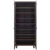 Dulap de pantofi Mantam 4 usi, 24 - 30 de perechi, Sonoma - Nuc, 78x40x170 cm - Nuc
