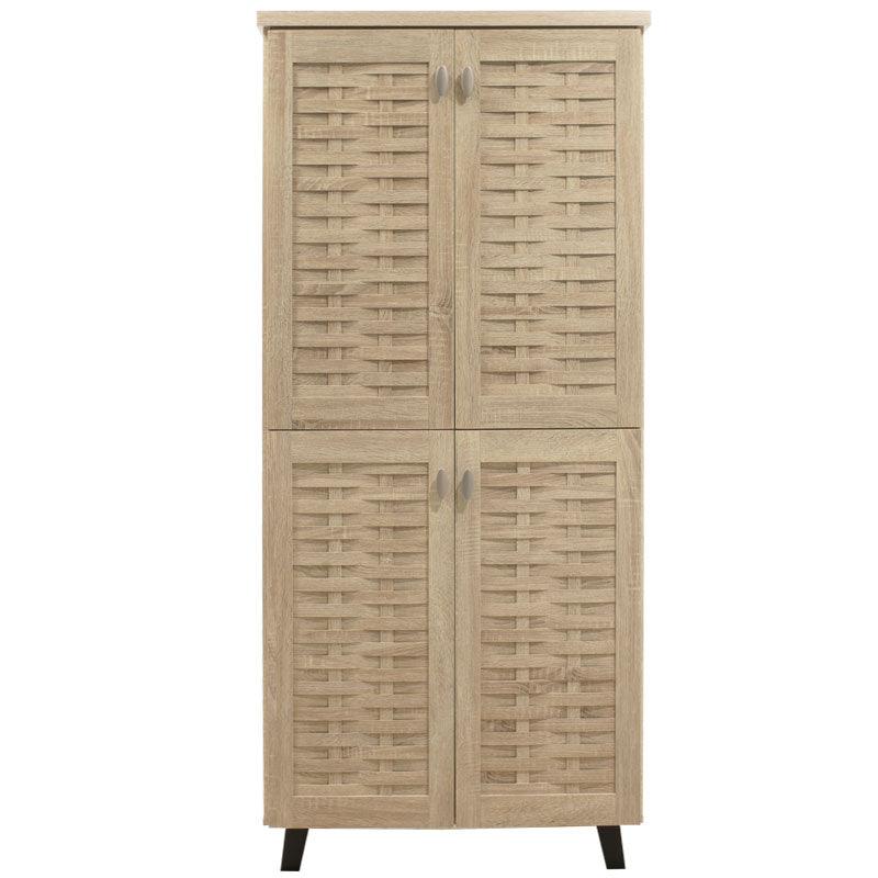 Dulap de pantofi Mantam 4 usi, 24 - 30 de perechi, Sonoma - Nuc, 78x40x170 cm - Sonoma