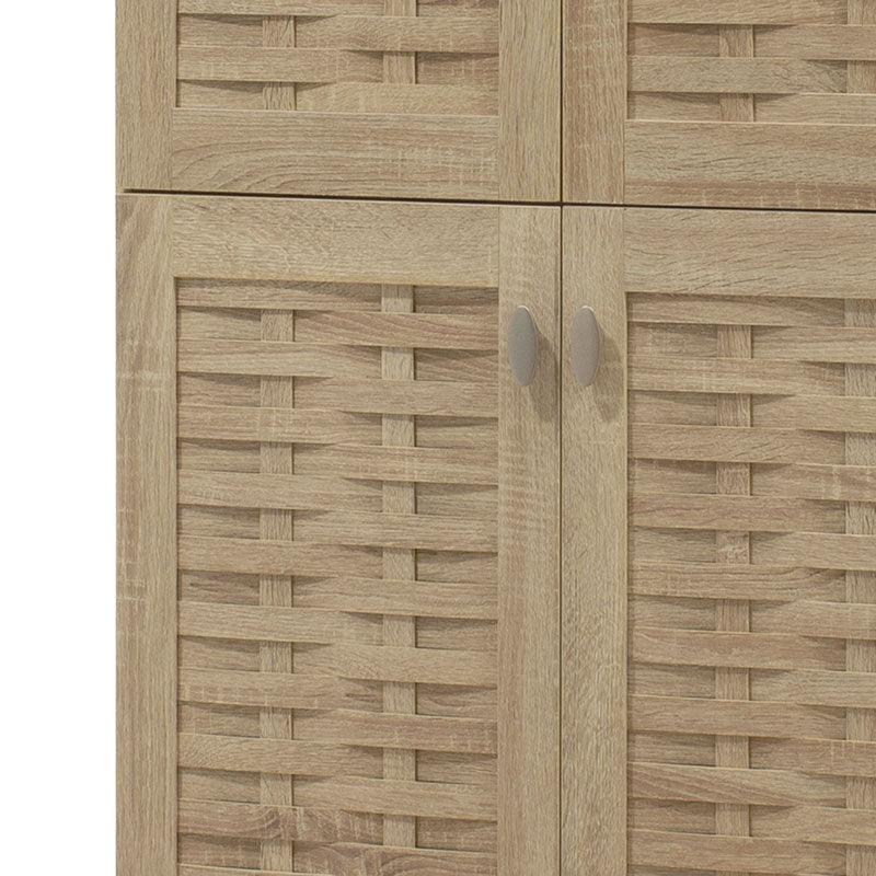 Dulap de pantofi Mantam 4 usi, 24 - 30 de perechi, Sonoma - Nuc, 78x40x170 cm - Sonoma