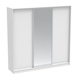 Dulap dormitor cu 2 usi glisante cu oglinda Aparador, Sonoma, 240x60x240 cm - Alb