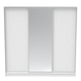 Dulap dormitor cu 2 usi glisante cu oglinda Aparador, Sonoma, 240x60x240 cm - Alb