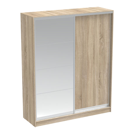 Dulap dormitor cu 2 usi glisante cu oglinda Aparador, Sonoma, 180x60x220 cm