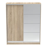 Dulap dormitor cu 2 usi glisante cu oglinda Aparador, Sonoma, 180x60x220 cm - Stejar
