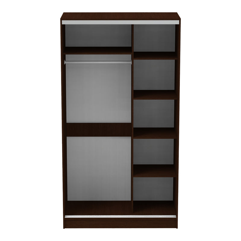 Dulap Korredor cu usi glisante si oglinda, 120x60x220 cm - Nuc