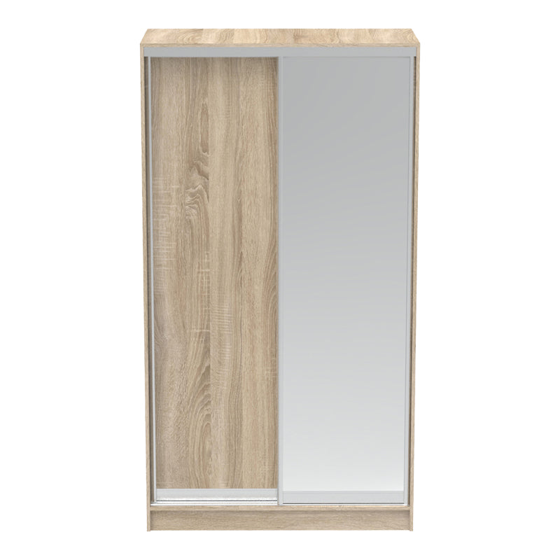 Dulap dormitor cu usi glisante si oglinda Korredor, Sonoma, 120x60x220 cm - Stejar