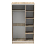 Dulap dormitor cu usi glisante si oglinda Korredor, Sonoma, 120x60x220 cm - Stejar