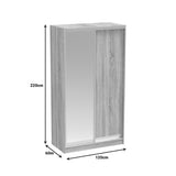 Dulap dormitor cu usi glisante si oglinda Korredor, Sonoma, 120x60x220 cm - Stejar