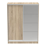 Dulap dormitor cu oglinda Korredor, Alb, 160x60x220 cm - Stejar