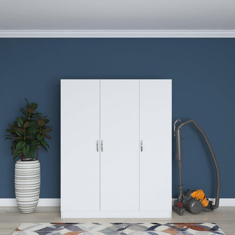 Dulap Dormitor Mama 3 usi si 6 Rafturi, Alb, 145 x 182 x 55 cm