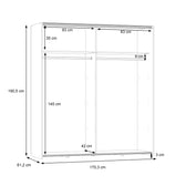 Dulap dormitor Noez, Stejar, 170x61x190 cm, detaliu produs