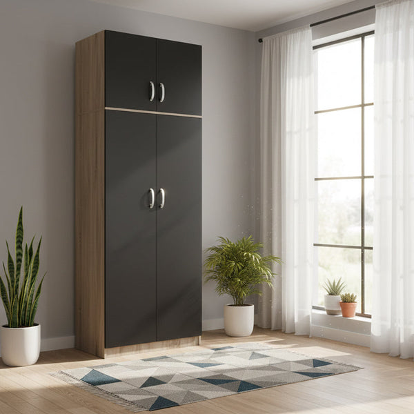 Dulap Athos cu 2 usi si loft, 80x42x240 cm
