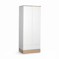 Dulap Haine Adore Base, 2 usi cu sertar si umeras, Alb, 80 x 198 x 52 cm