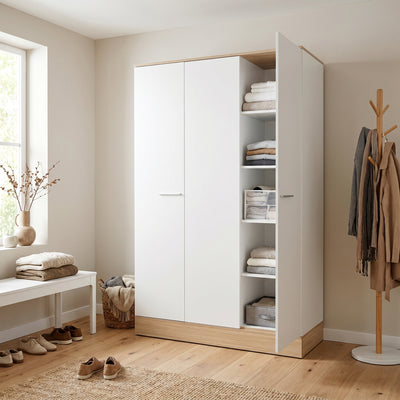 Dulap Haine Adore Base, 3 usi, Alb, 120 x 197 x 52 cm