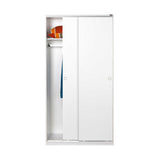 Dulap Haine Adore cu 2 usi glisante si 6 compartimente, Alb, 94x182x52 cm