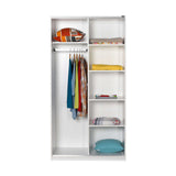 Dulap Haine Adore cu 2 usi glisante si 6 compartimente, Alb, 94x182x52 cm
