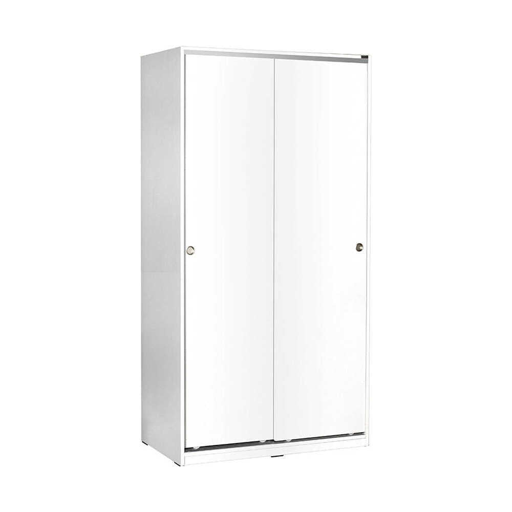 Dulap Haine Adore cu 2 usi glisante si 6 compartimente, Alb, 94x182x52 cm