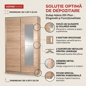 Dulap Haine Adore Elit Plus, 2 usi glisante cu oglinda, Sonoma, 120 x 207 x 52 cm