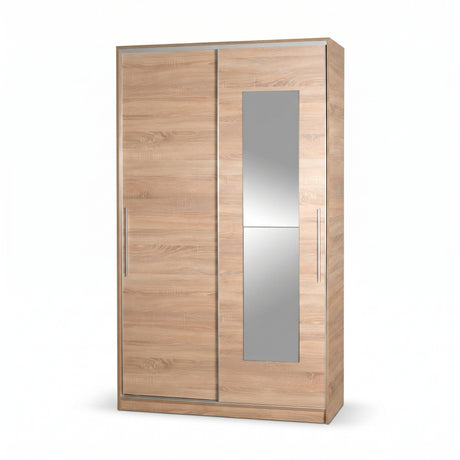 Dulap Haine Adore Elit Plus, 2 usi glisante cu oglinda, Sonoma, 120x207x52 cm