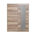 Dulap Haine Adore Elit XL, 2 usi glisante cu oglinda si 3 umarase, Lemn, Natural - Sonoma, 160x207x60 cm, foto produs 6