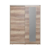 Dulap Haine Adore Elit XL, 2 usi glisante cu oglinda si 3 umarase, Lemn, Natural - Sonoma, 160x207x60 cm, foto produs 6