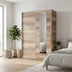Dulap Haine Adore Elit XL, 2 usi glisante cu oglinda si 3 umarase, Lemn, Natural - Sonoma, 160x207x60 cm, imagine suplimentara