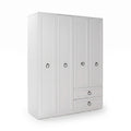 Dulap Haine Adore Hampton, 4 usi si 2 sertare, Alb, 140 x 185 x 52 cm