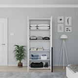 Dulap Haine Adore Oryana cu 2 usi si 5 rafturi, Alb - Nuc, 90x210x62 cm - Dulap Haine Adore Oryana cu 2 usi si 5 rafturi, Alb - Nuc, 90x210x62 cm
