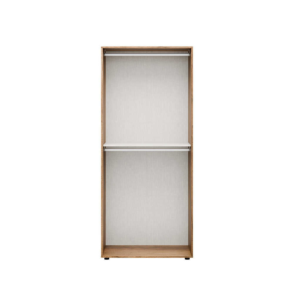 Dulap Haine Adore Oryana cu 2 usi si umeras, Alb - Nuc, 90x210x62 cm - Nuc