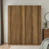 Dulap Haine Adore Oryana cu 4 usi cu rafturi si umerasi, 180x210x62 cm - Nuc