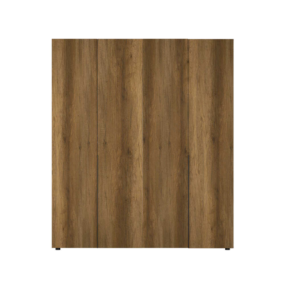 Dulap Haine Adore Oryana cu 4 usi cu rafturi si umerasi, 180x210x62 cm - Nuc