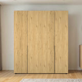 Dulap Haine Adore Oryana cu 4 usi cu rafturi si umerasi, 180x210x62 cm - Stejar