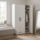 Dulap Haine Adore Trendline, 3 usi, 1 sertar, Alb - Stejar, 103x187x52 cm - Alb
