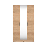 Dulap Haine Adore Trendline cu 3 usi si oglinda, Alb - Stejar, 120x207x53 cm - Stejar