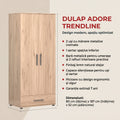 Dulap Haine Adore Trendline cu 2 usi si sertar, Stejar, 80x187x52 cm, detaliu produs