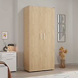 Dulap Haine Adore Trendline cu 2 usi si umeras, Alb - Stejar, 80x187x47 cm - Dulap Haine Adore Trendline cu 2 usi si umeras, Alb - Stejar, 80x187x47 cm