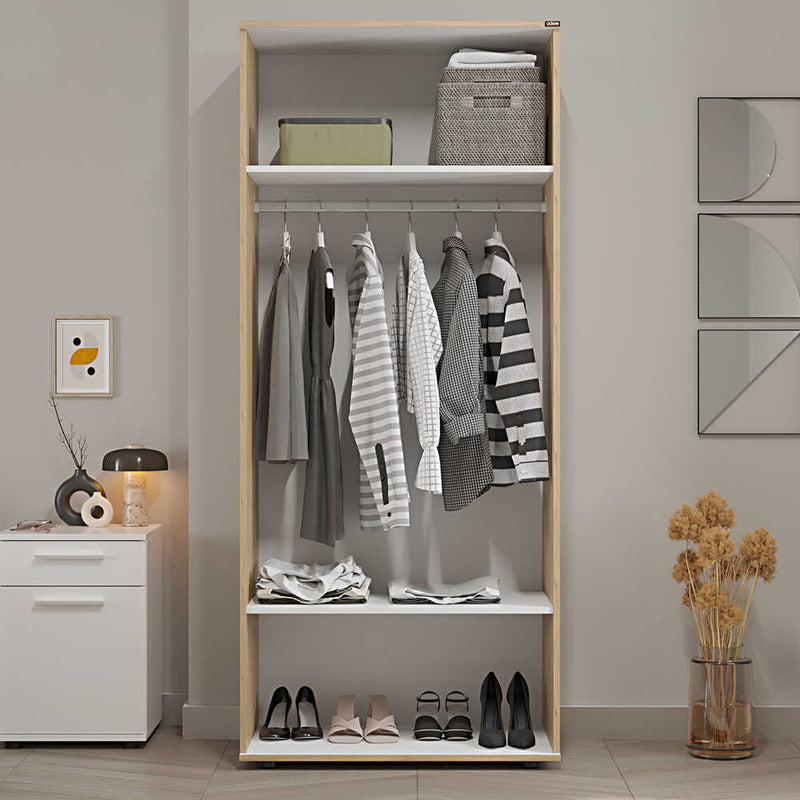 Dulap Haine Adore Trendline cu 2 usi si umeras, Alb - Stejar, 80x187x47 cm