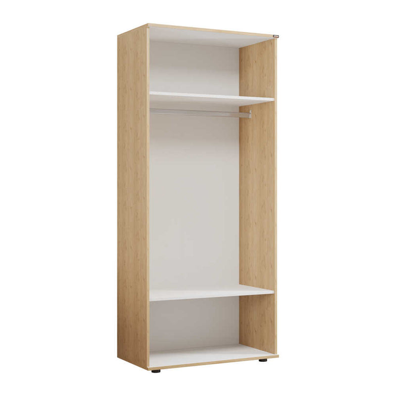 Dulap Haine Adore Trendline cu 2 usi si umeras, Alb - Stejar, 80x187x47 cm