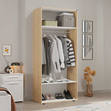 Dulap Haine Adore Trendline cu 2 usi si umeras, Alb - Stejar, 80x187x47 cm - Dulap Haine Adore Trendline cu 2 usi si umeras, Alb - Stejar, 80x187x47 cm