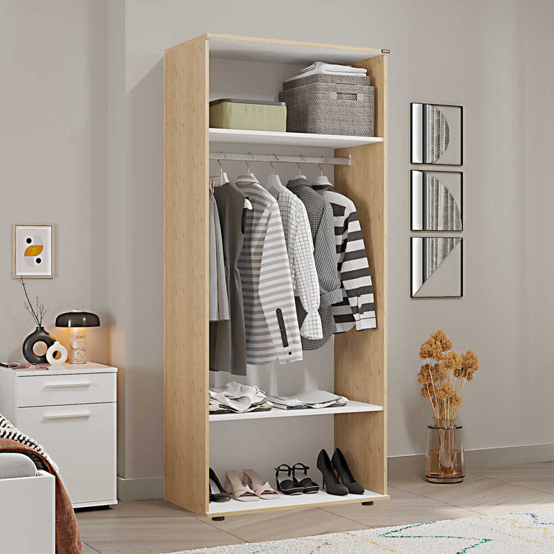 Dulap Haine Adore Trendline cu 2 usi si umeras, Alb - Stejar, 80x187x47 cm