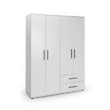 Dulap Haine Adore White, 4 usi si 2 sertare, Alb, 137x187x52 cm