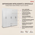 Dulap Haine Adore, 6 usi, 2 sertare, Alb, 206 x 213 x 52 cm