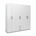 Dulap Haine Adore White, 6 usi, 2 sertare, Alb, 206 x 213 x 52 cm