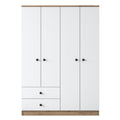 Dulap Haine Cedi 4 usi si 2 sertare si 2 bare de umerase, Nuc, 120 x 170 x 43 cm