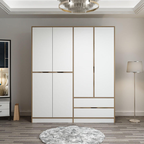 Dulap Haine Elina - 7926, Auriu, 180x210x52 cm