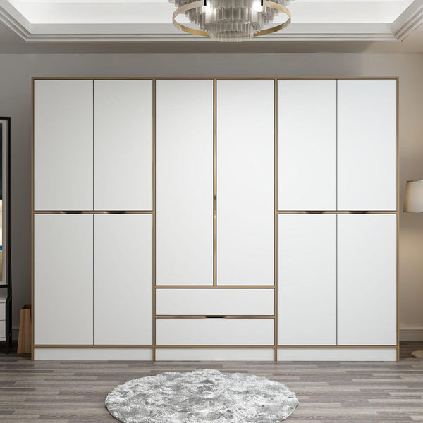 Dulap Haine Elina - 7927, Auriu, 270x210x52 cm
