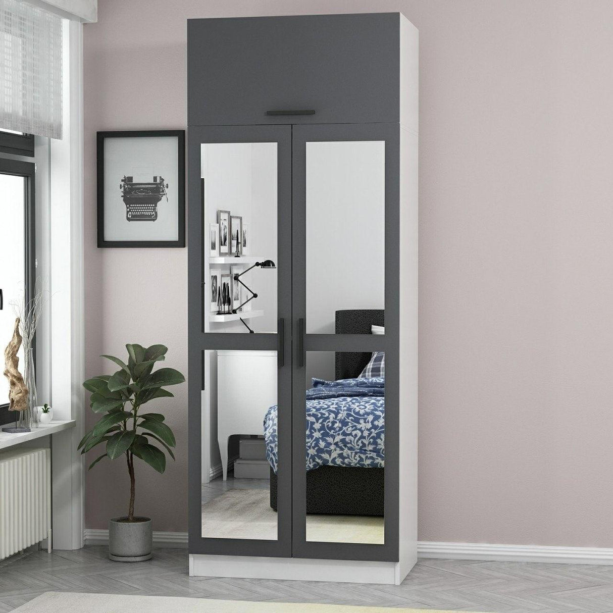 Dulap Haine Kale - 2227, Gri, 90x235x52 cm